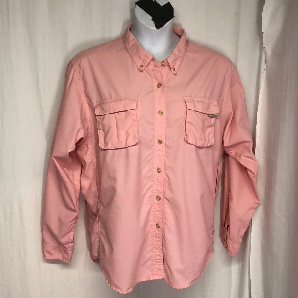 EXOFFICIO XL Blush Pink Vented L/S Top Roll Sleeve